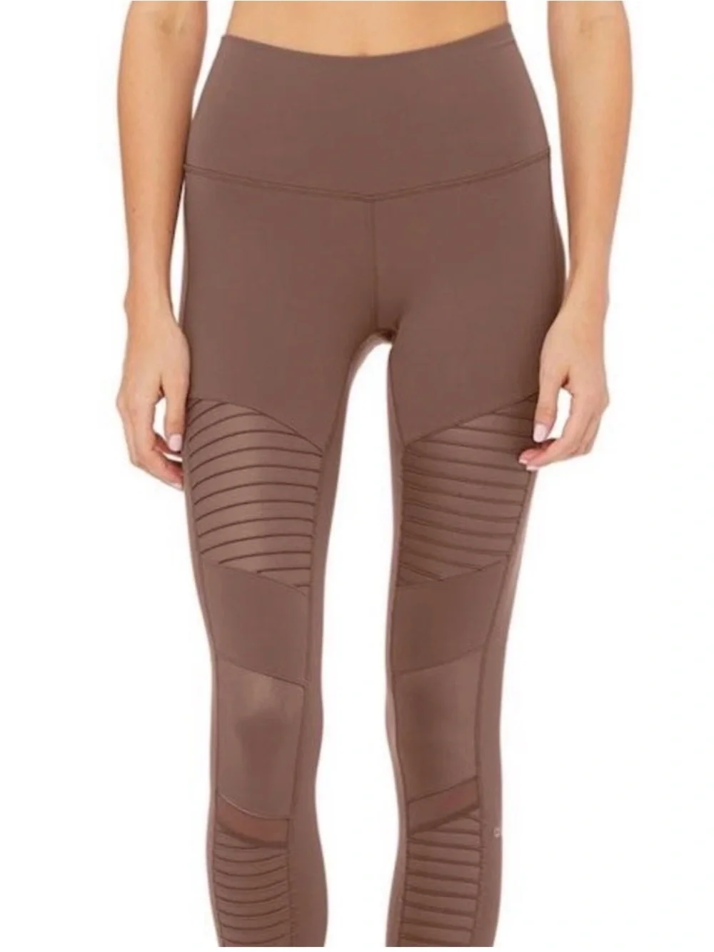 ALO Yoga Brown Moto-Panel Leggings